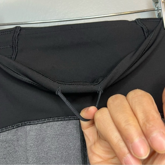 Lululemon Train Times Leggings Crop 17" Heathered Black Mesh Luxtreme TearTag 2 - Picture 9 of 10